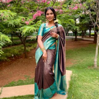 Petrichor Royal Blue Soft Silk Saree with Delectable Blouse Piece