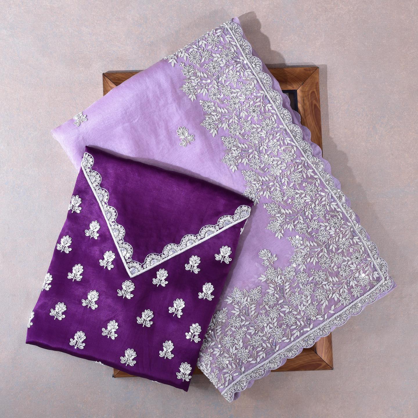 Purple Colour Rangoli Silk Sequence Embroidery Work Saree With Blouse