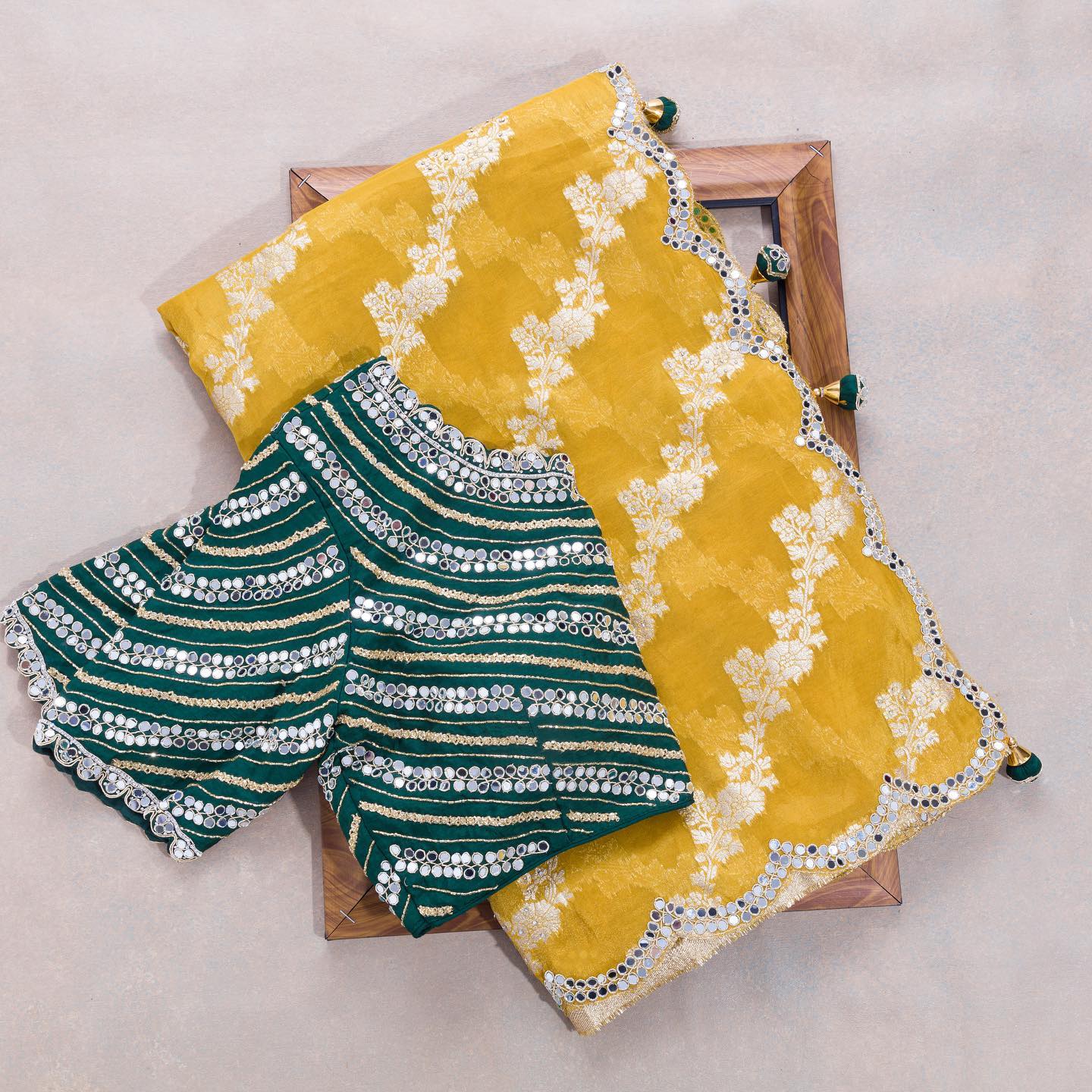 Yellow Green Colour Rangoli Silk Sequence Embroidery Work Saree With Blouse