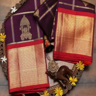 The Silk Archaic Traditional Soft Silk Kanchipuram Saree Online with 0.80m Blouse