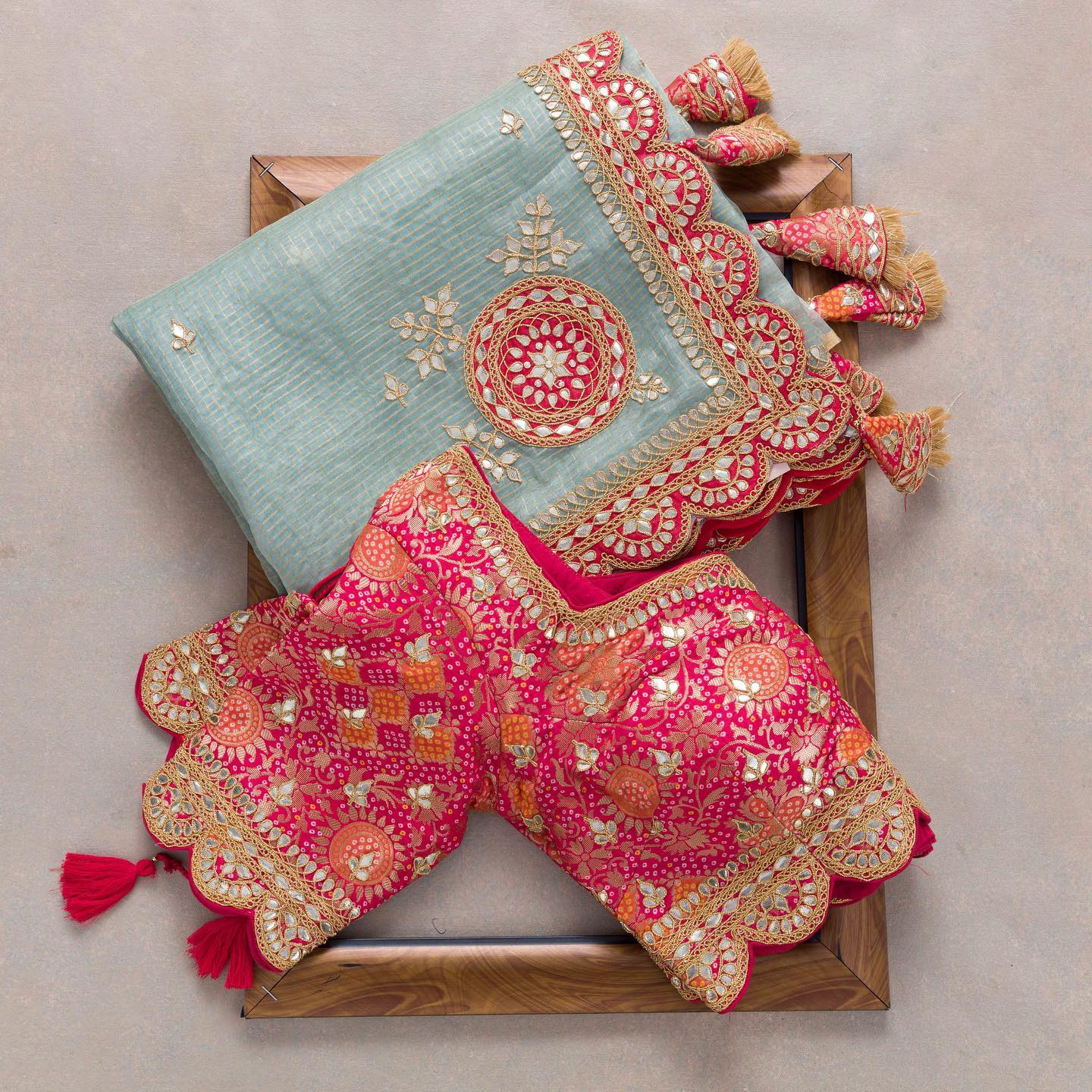 Attractive Beige Rangoli Silk Saree With Comely Blouse