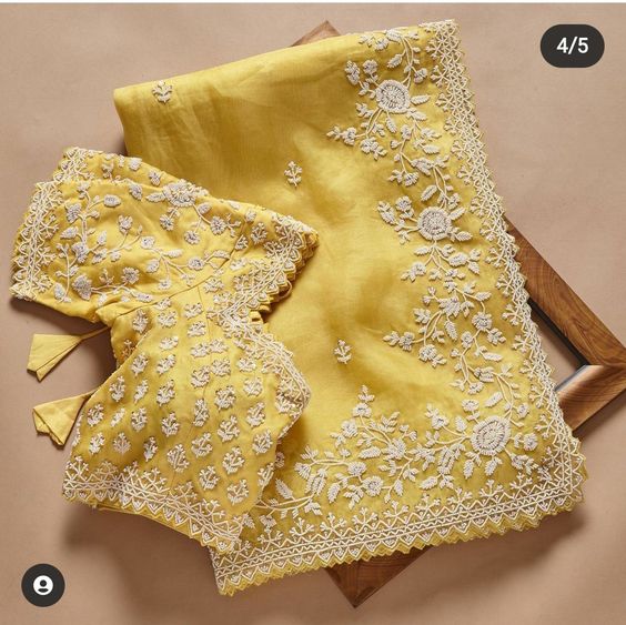 Yellow Colour Rangoli Silk Sequence Embroidery Work Saree With Blouse